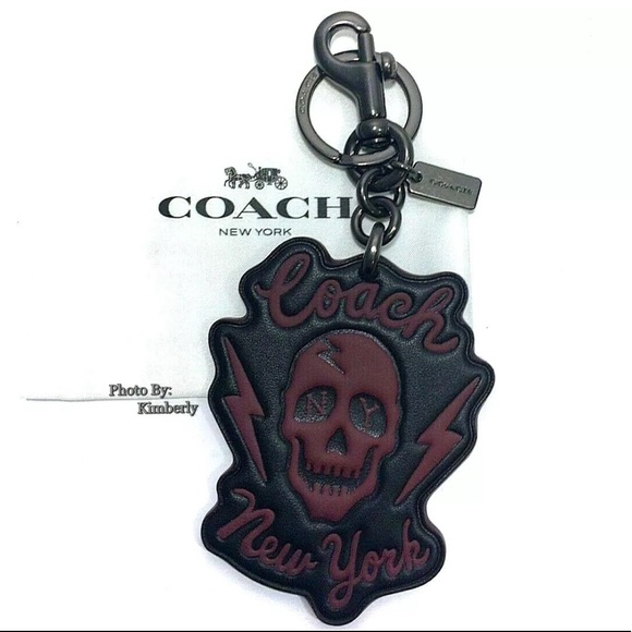 Coach Skull Keychain Black Bag Backpack Charm NWT - Picture 4 of 6